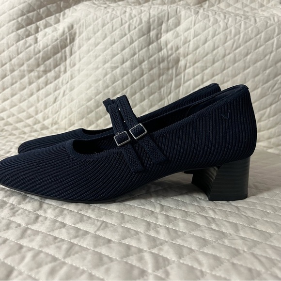 VIVAIA Melody Pro Square Toe Mary Jane Heels Dark Navy Elegant Stylish Comfort - Picture 6 of 13